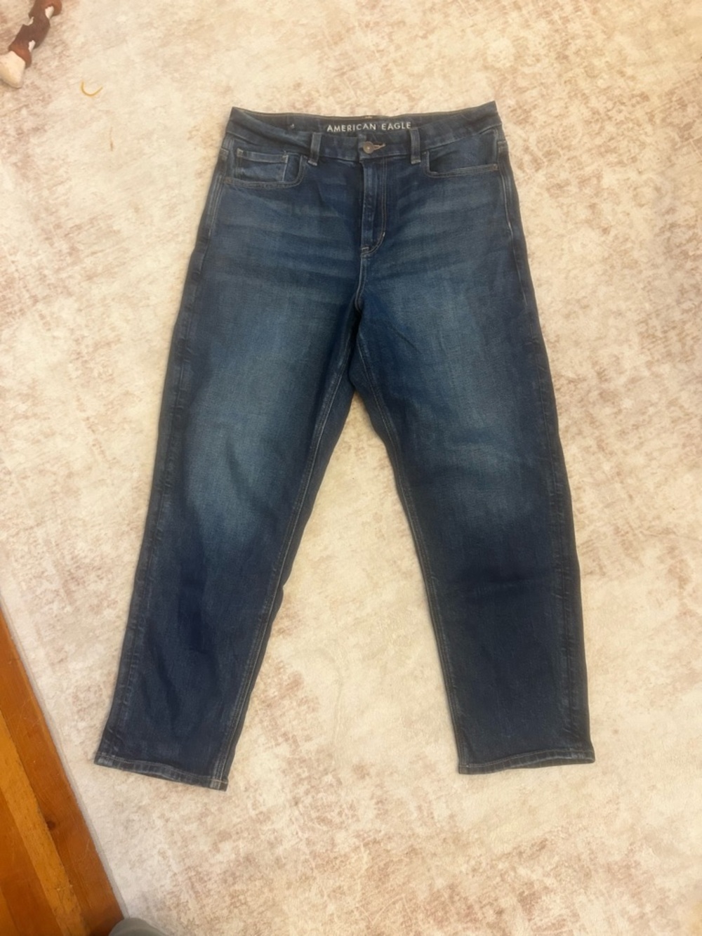 American Eagle Outfitters Women's Straight Leg Jeans - Dark Blue Wash